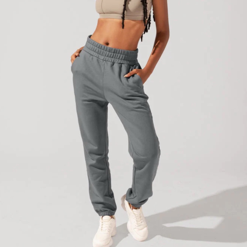 POPFLEX Gray Cloud Rollover Sweatpants
